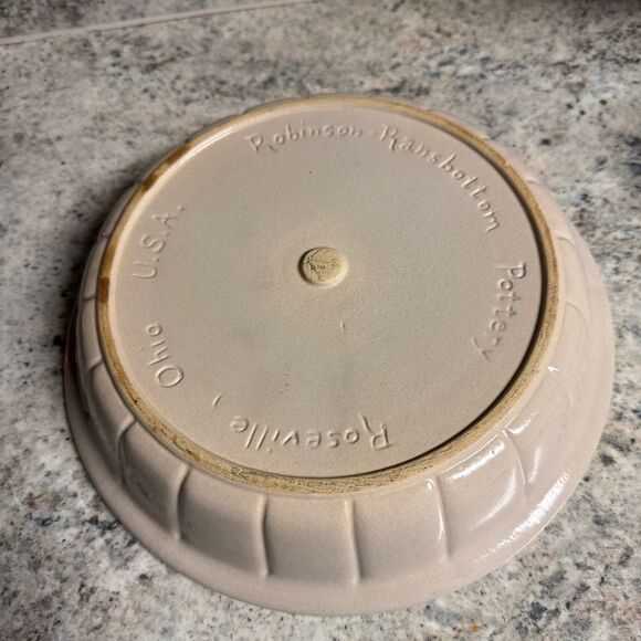 Vintage Blue Crown Robinson Ransbottom Pottery USA Pie Plate Stoneware - Picture 6 of 6